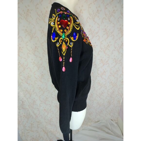 VTG Lindsey Blake Embellished Sweater Wm S - Picture 3 of 13